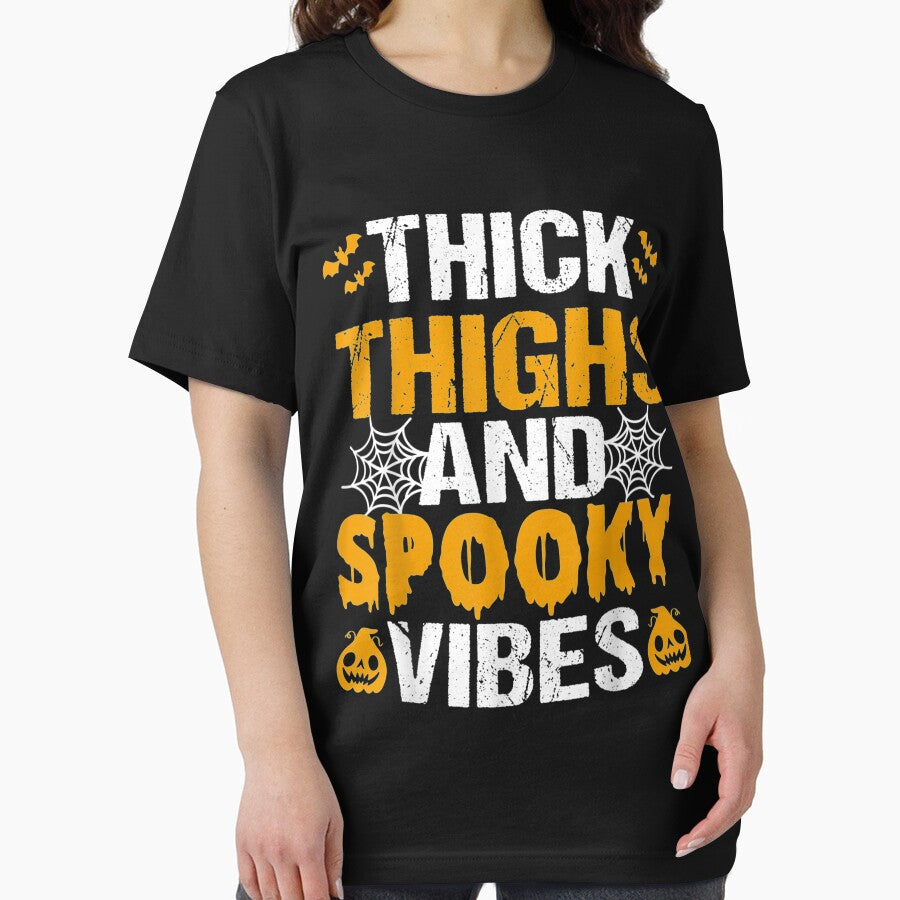 Thick Thighs And Spooky Vibes Funny Halloween Costume by gregorylbond