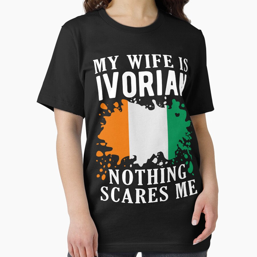 My Wife Is Ivorian Nothing Scares Me Ivory Coast Flag by OX-tright