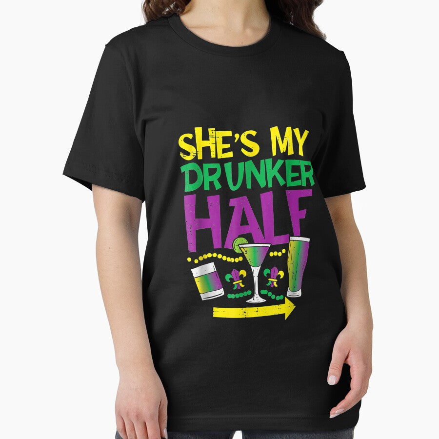 She's My Drunker Half Matching Couple Boyfriend Mardi Gras by Siosaia88