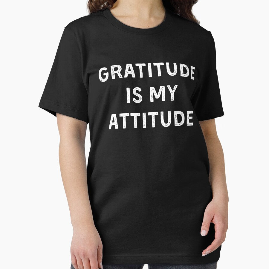 Vintage Gratitude is my attitude White bold Typography by garniturex