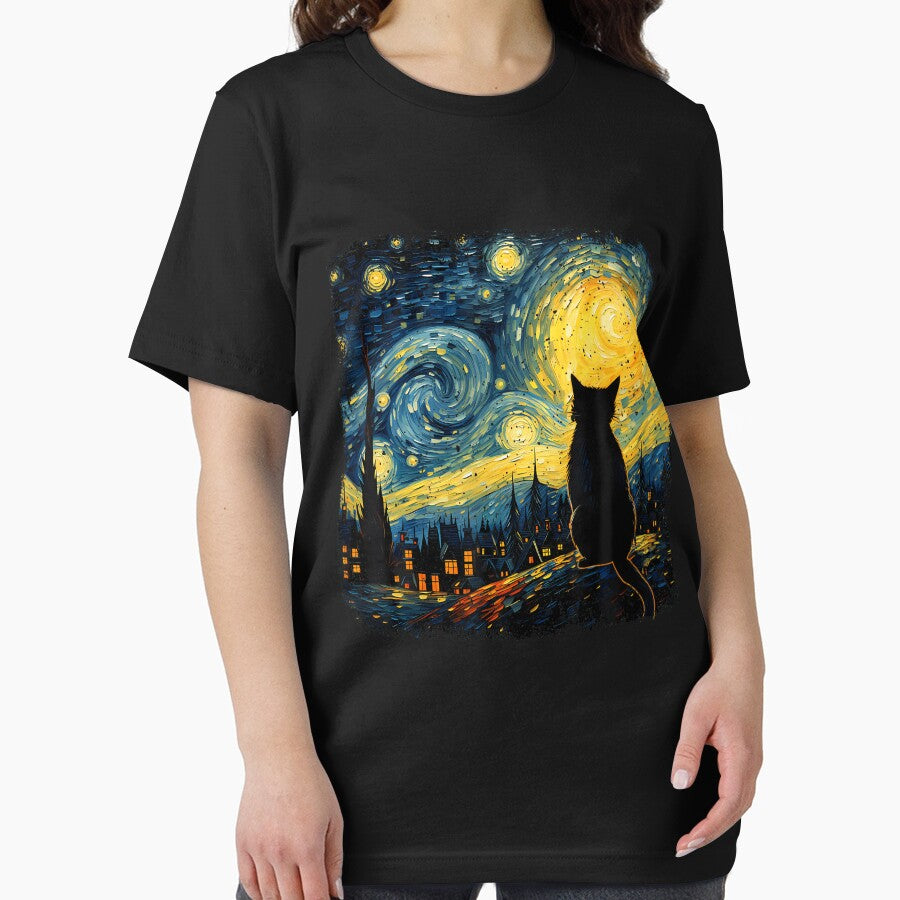 Cat Starry Night Van Gogh Cat For Cat Lover Cat Mom Cat Dad by SteveAllentc