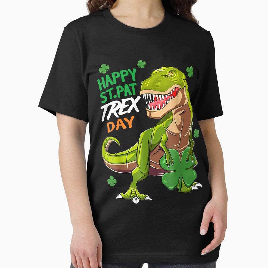 Happy St Pat T-Rex Day Shirt Dinosaur St Patrick's Day by AaronWeedo