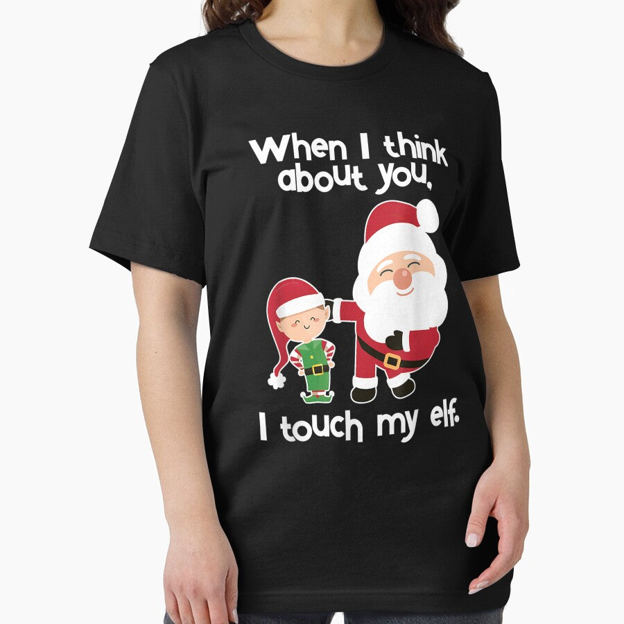 Funny Vulgar Elf Inappropriate Adult Humor Christmas Gift T-Shirt by BirenbaumRosamu