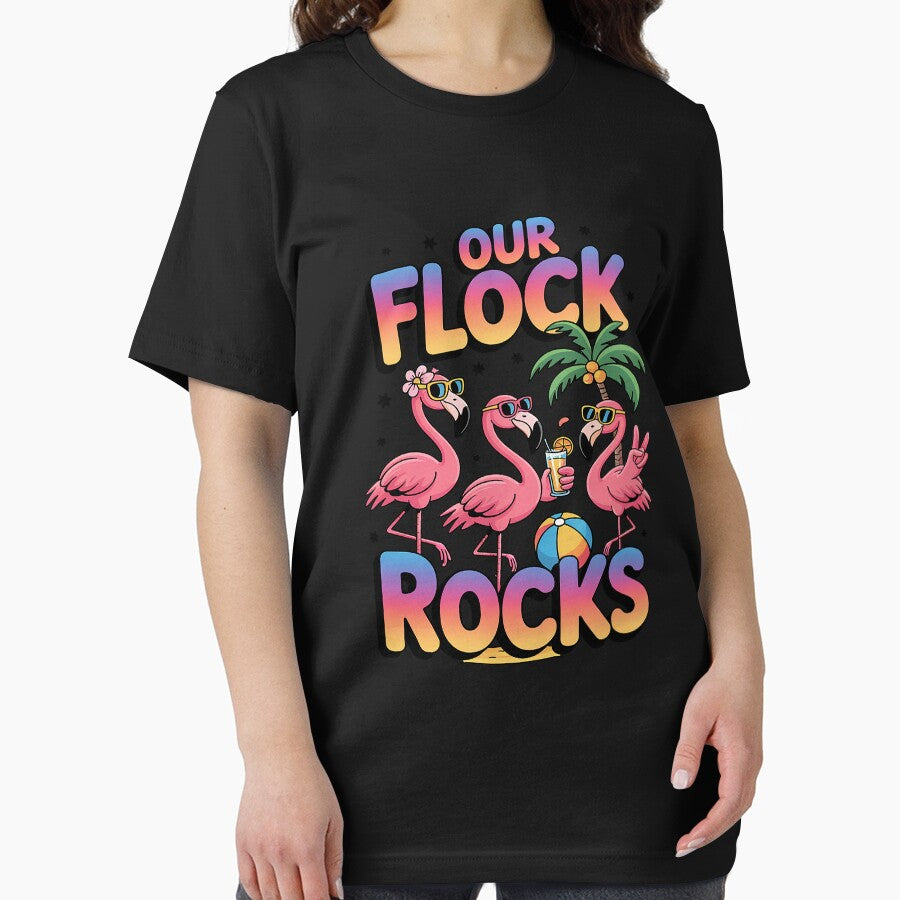 Our Flock Rocks Flamingo Summer Vacation Family Matching by JessicaWalshdf