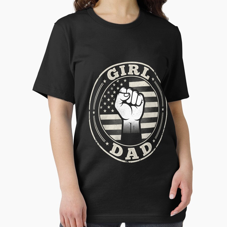 Girl Dad Father Of Daughters Patriotic American by SofenArt
