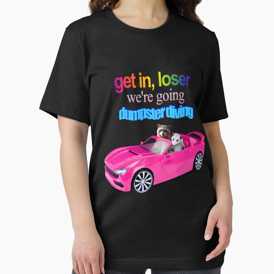 Get In Loser We39Re Going Dumpster Diving Raccoon Possum Word Art by Coolken kurrrr