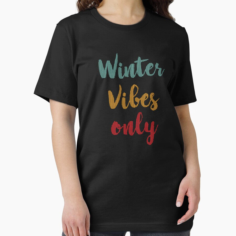 Winter Vibes Only - Christmas Sweater Retro Text by Whimsical  Thinker