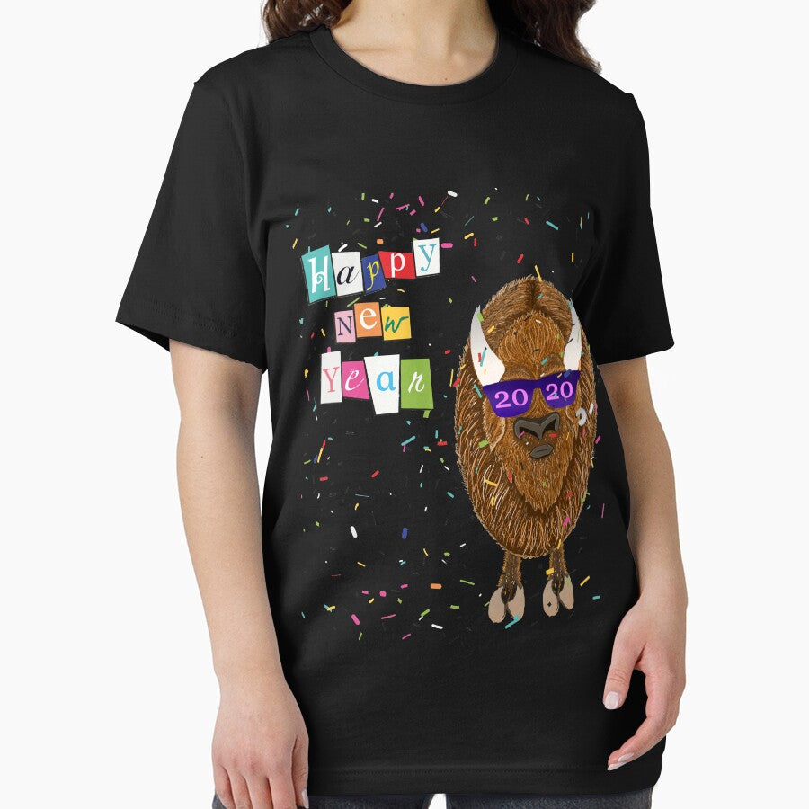 Happy New Year 2020 Bison Buffalo Design by Lighvision