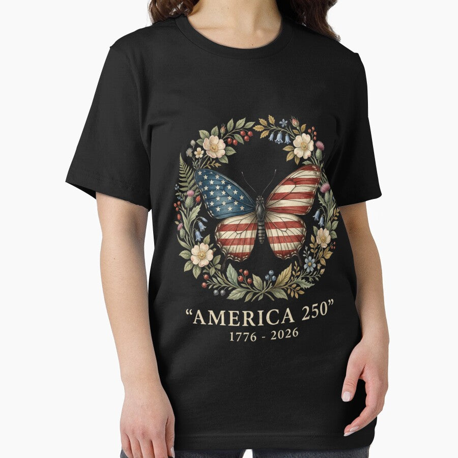 250th Anniversary USA Shirt Patriotic Freedom 4th of July Butterfly Vintage by CF_VintageDesign