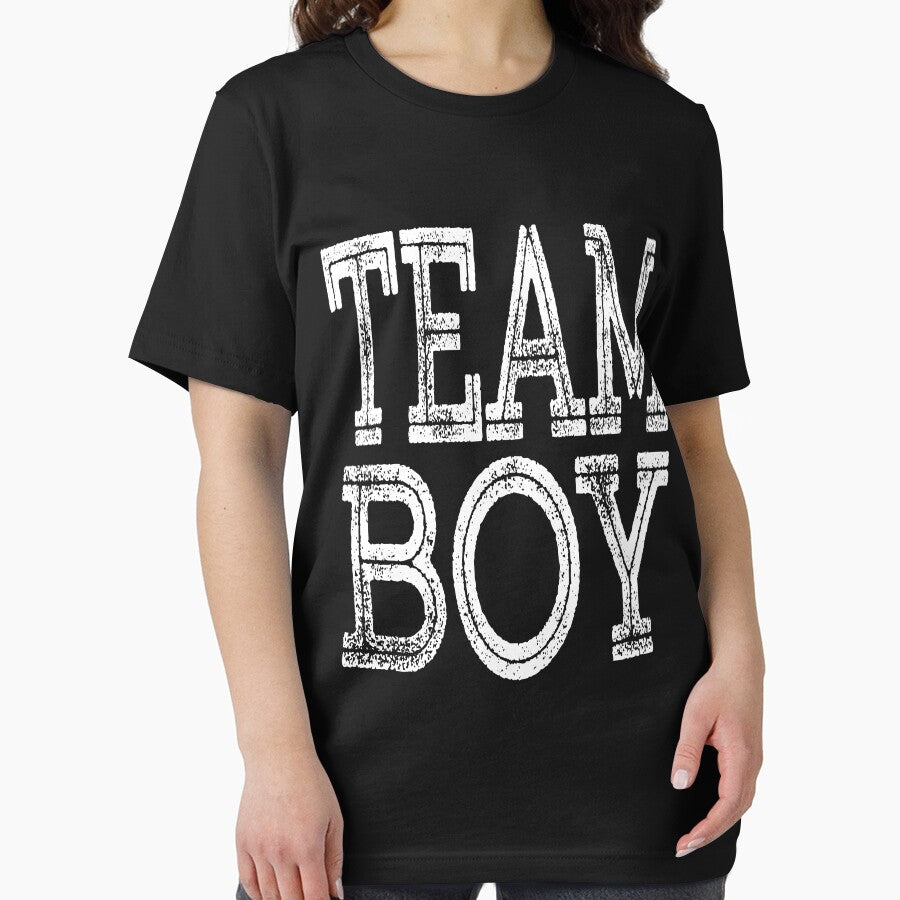 Team Boy Gender Reveal Announcement Baby Shower Party T Shirt by arcadetoystore