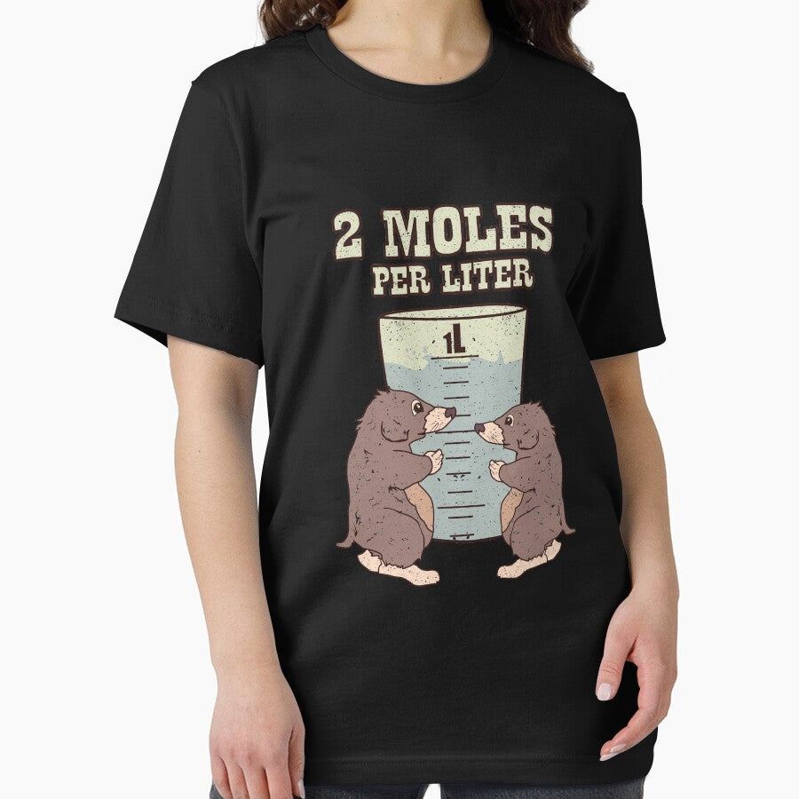 Two Moles Per Liter Science Animal Pun Geek Humor by Kieran Abbott