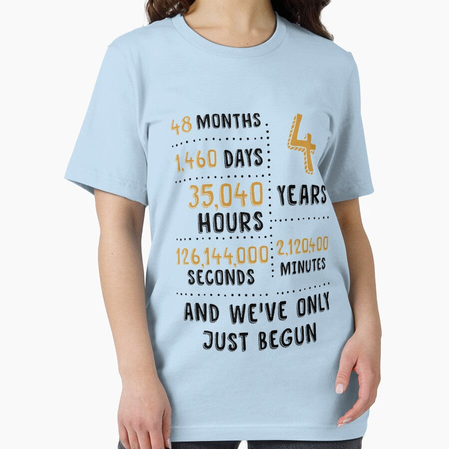4 Years And we've Only Just Begun - Linen Anniversary Tee, Phone Cases And Other Gifts by MemWear