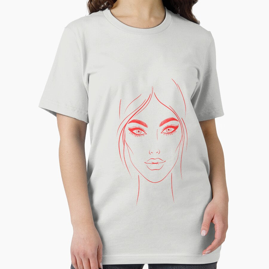Art Women face in red with transparent background by MobMarketdesign