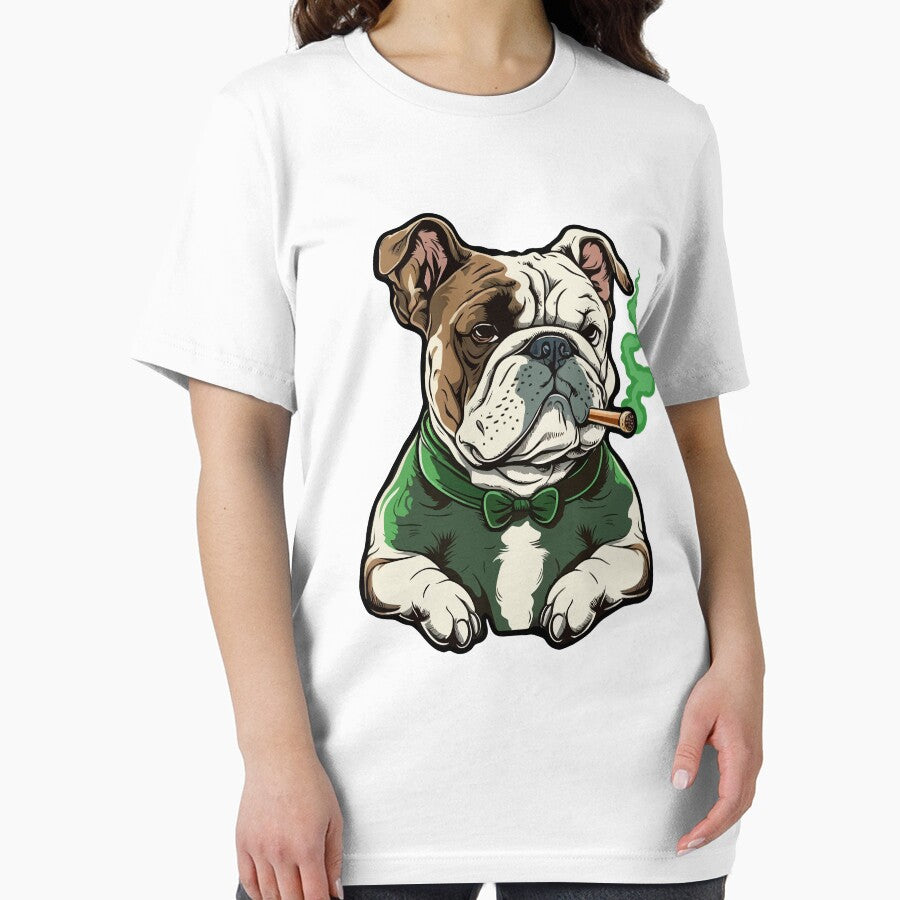 bulldog smoking, sad dog smoking, cartoon dog smoking by GreyStanzione1