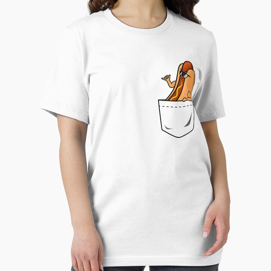 Awesome Funny Shaka Hang Loose Hotdog In A Pocket by BernardMurray