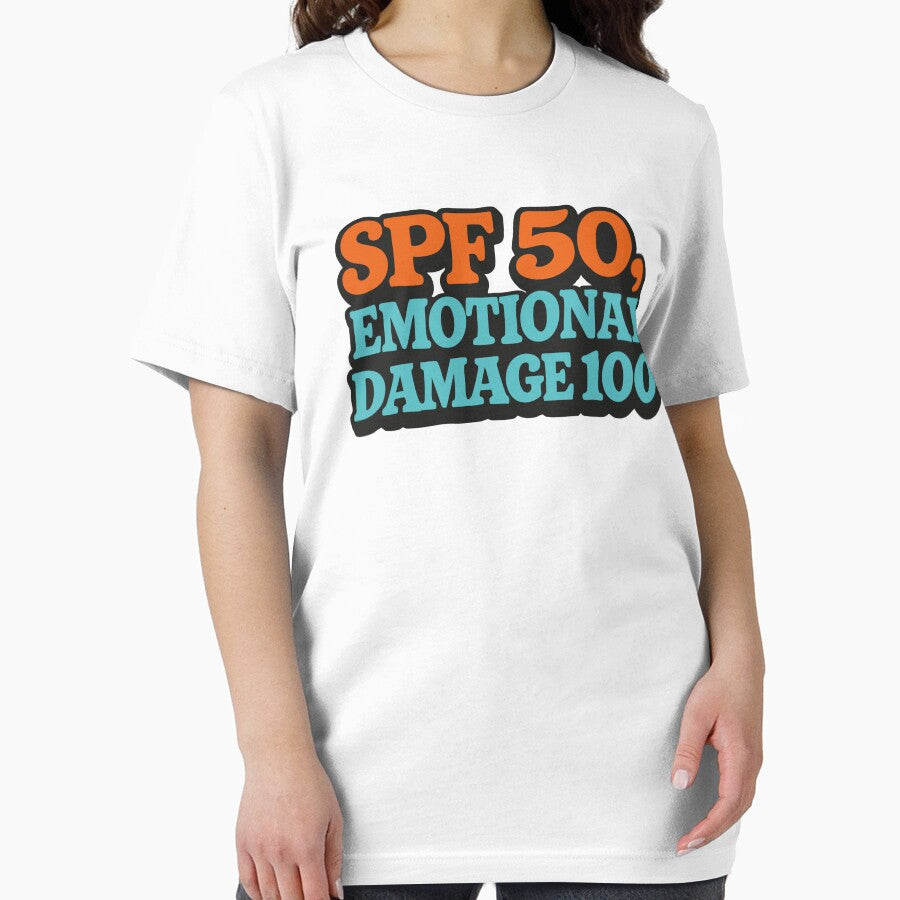 SPF 50 Emotional Damage 100 Funny Festival Shirt Rave Humor Gamer Festival Outfit by Tattee