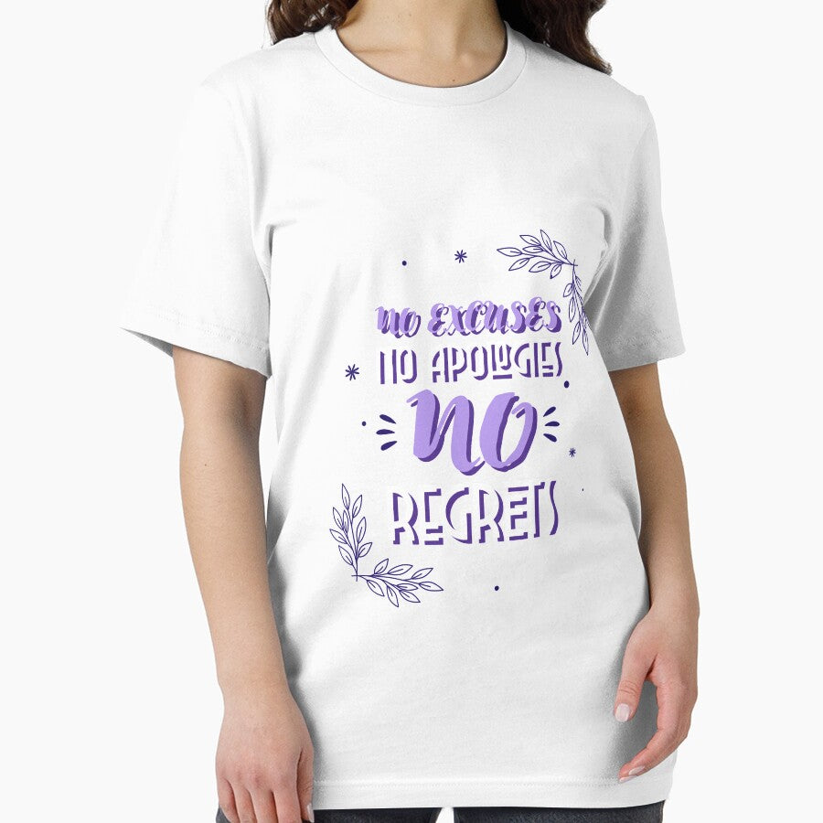 No Excuses No Apologies No Regrets | Flowers Design Inspirational Quotes by Orlandloo