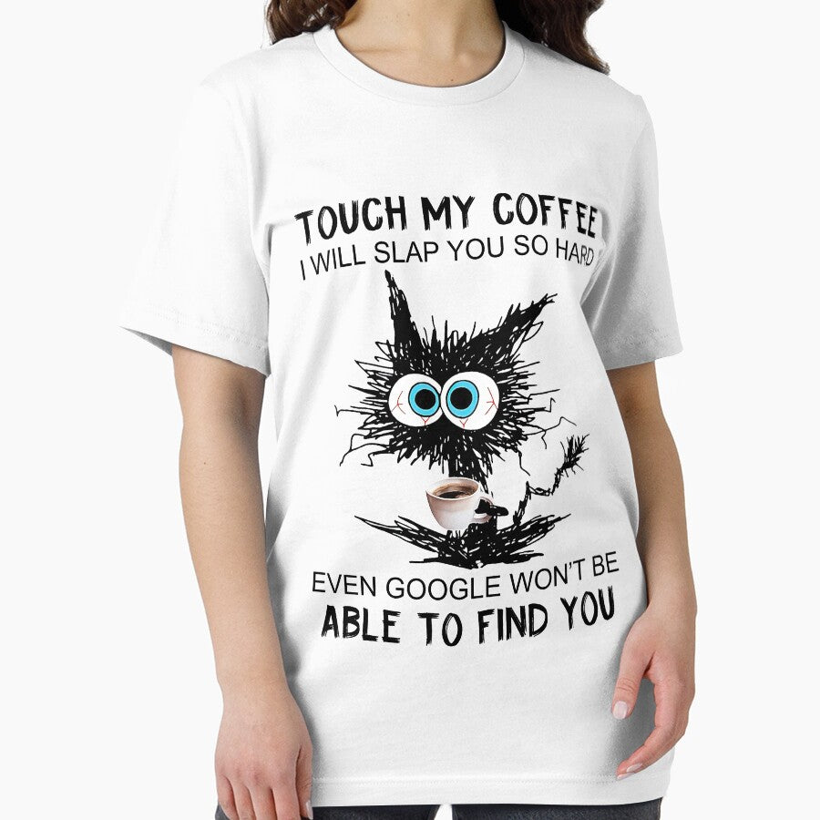 Touch My Coffee Sarcastic Gift Black Cat Grumpy Cat by MattCollinsShop