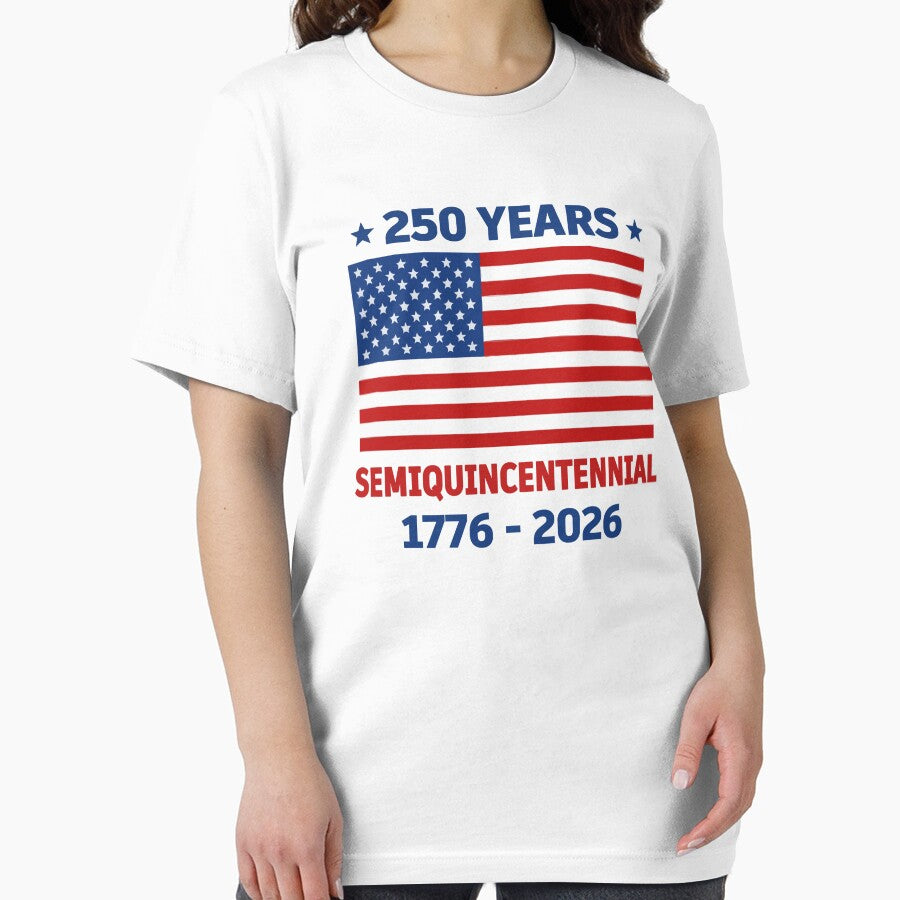 America 250 Years Anniversary 1776–2026 Semiquincentennial USA Flag Patriotic Fourth of July Design by BrainBubbleArt