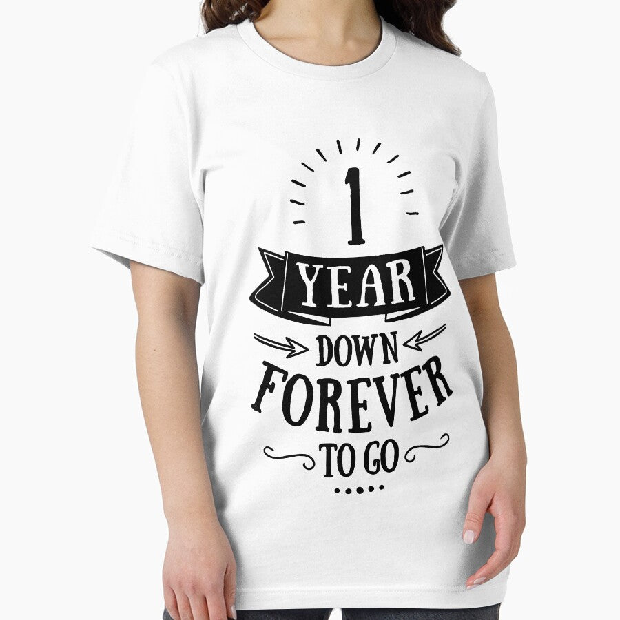 One Year Down Forever To Go Anniversary Couple T-shirt, Gadget Cases And Other Gifts by MemWear
