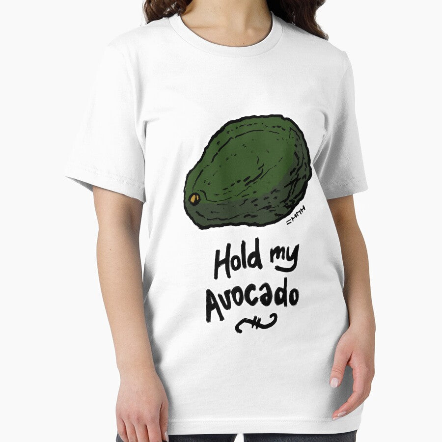 Funny 'Hold My Avocado' Millennial Gifts // Avocado Lover Mug Decor Quote/Phrase with Avocado Illustration and Stylish Font by sketchNkustom