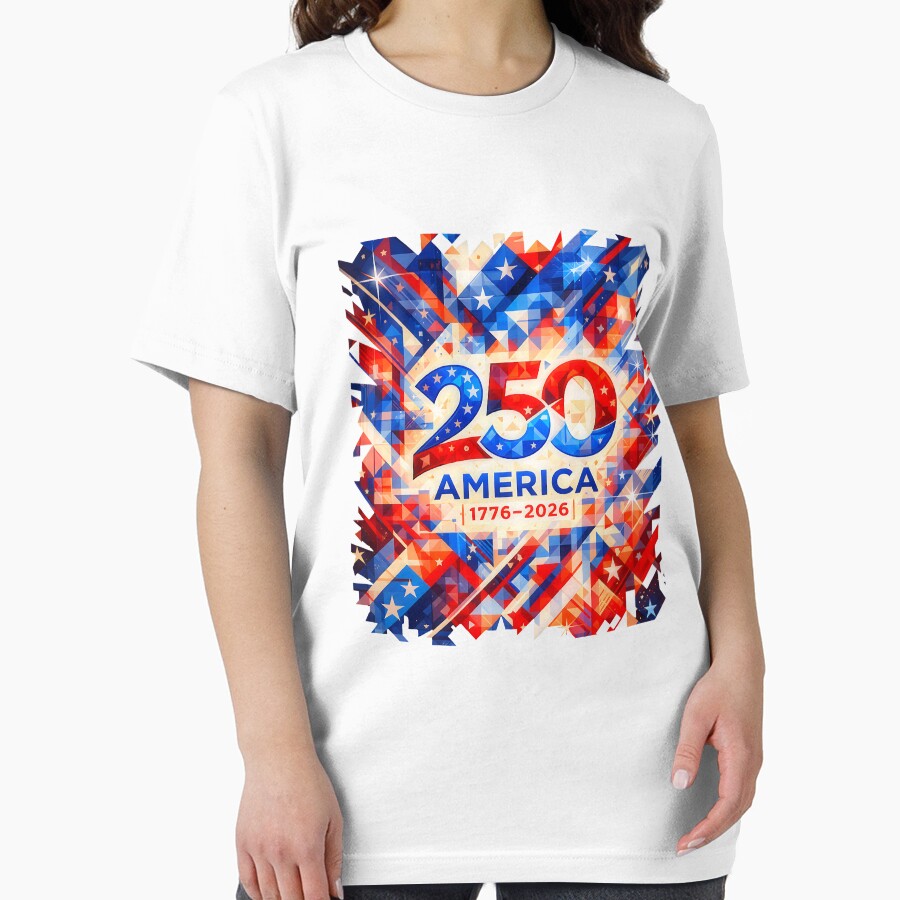 America 250th Anniversary Modern Abstract Design  : Patriotic 1776–2026 USA Celebration by Fantabuloustef