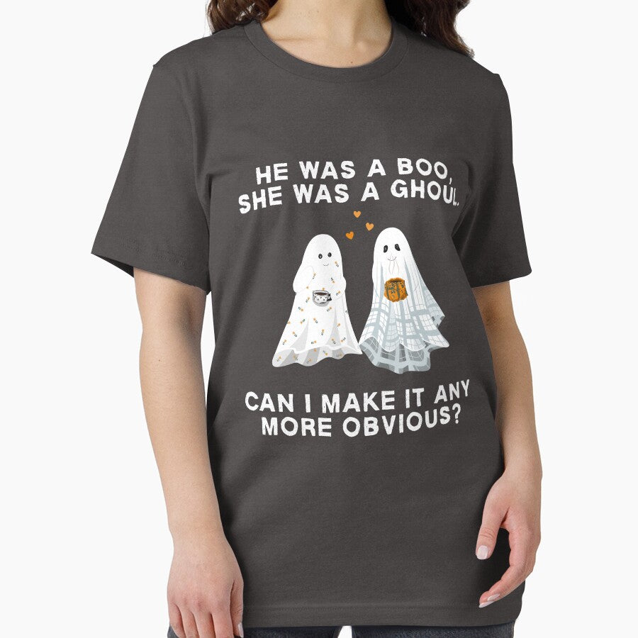 He Was a Boo, She Was a Ghoul Cute Ghost Couple by GhostlyWorld