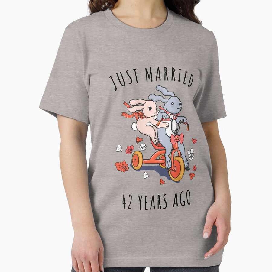 Just Married 42 Years Ago - 42nd Anniversary Couple Bunnies Tee, Phone Cases And Other Gifts by MemWear