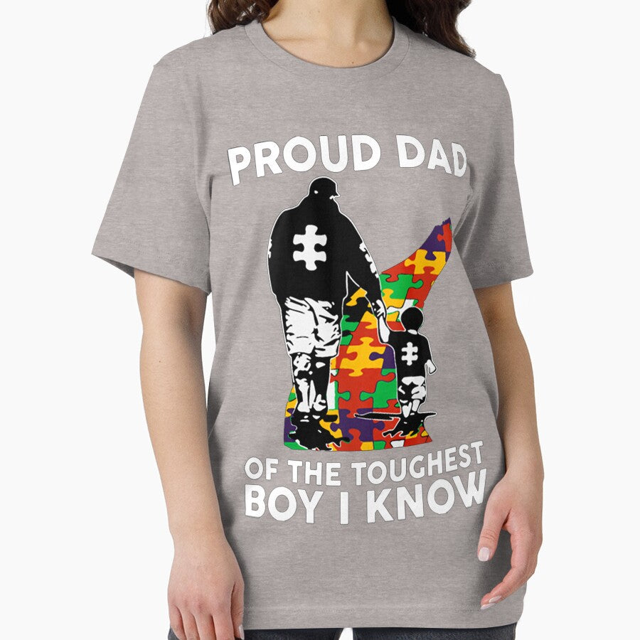 Proud Dad Of The Toughest Boy I Know Autism Awareness by Dragon Hp