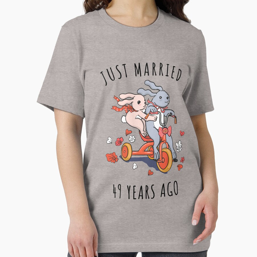 Just Married 49 Years Ago - 49th Anniversary Couple Bunnies Tee, Phone Cases And Other Gifts by MemWear