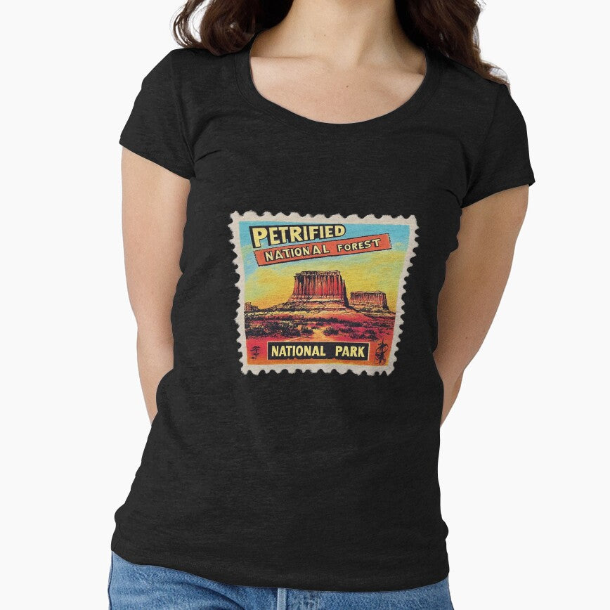 Desert Majesty: Petrified Forest Stamp Art by Pujo Design