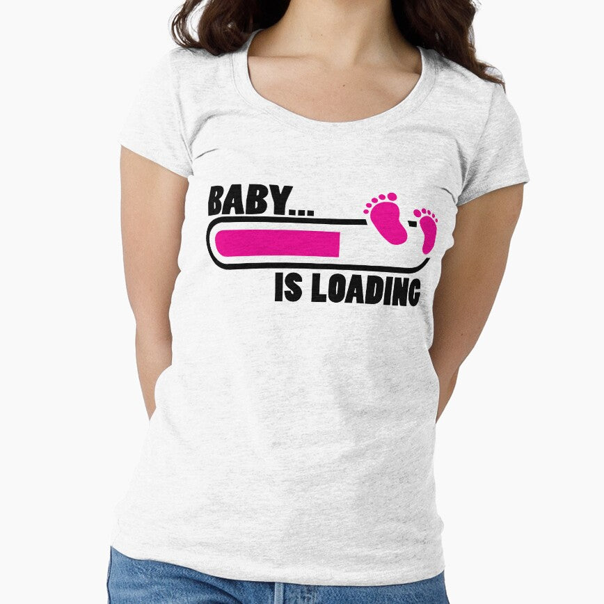 Baby Loading Cute Comic Women's T-shirt by wabeen