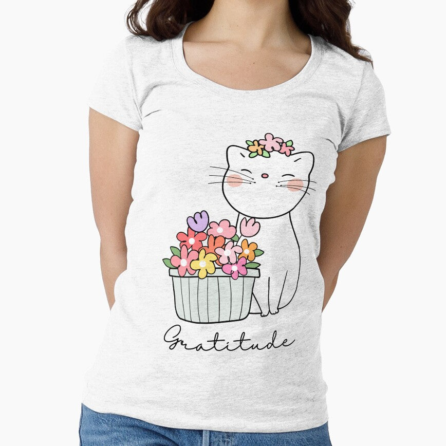 Gratitude cat wearing flowers by BritishDelights