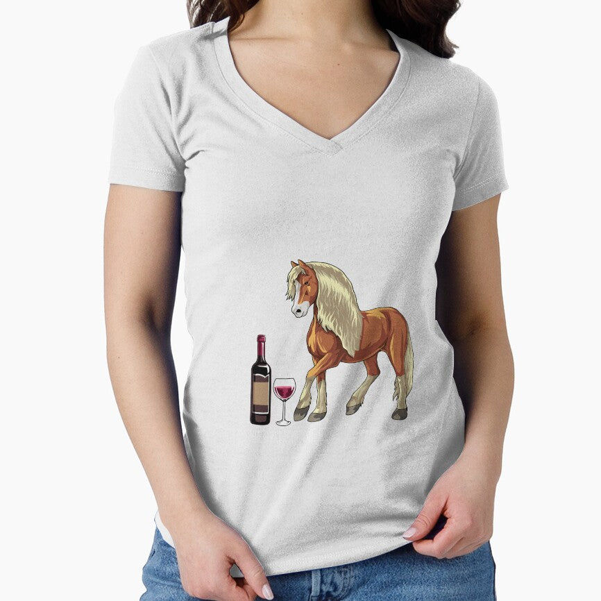 Haflinger horse and wine funny horse by TeeDoozy
