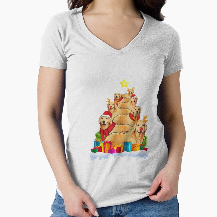 Golden Retriever Christmas Tree Funny gift by TeeDoozy