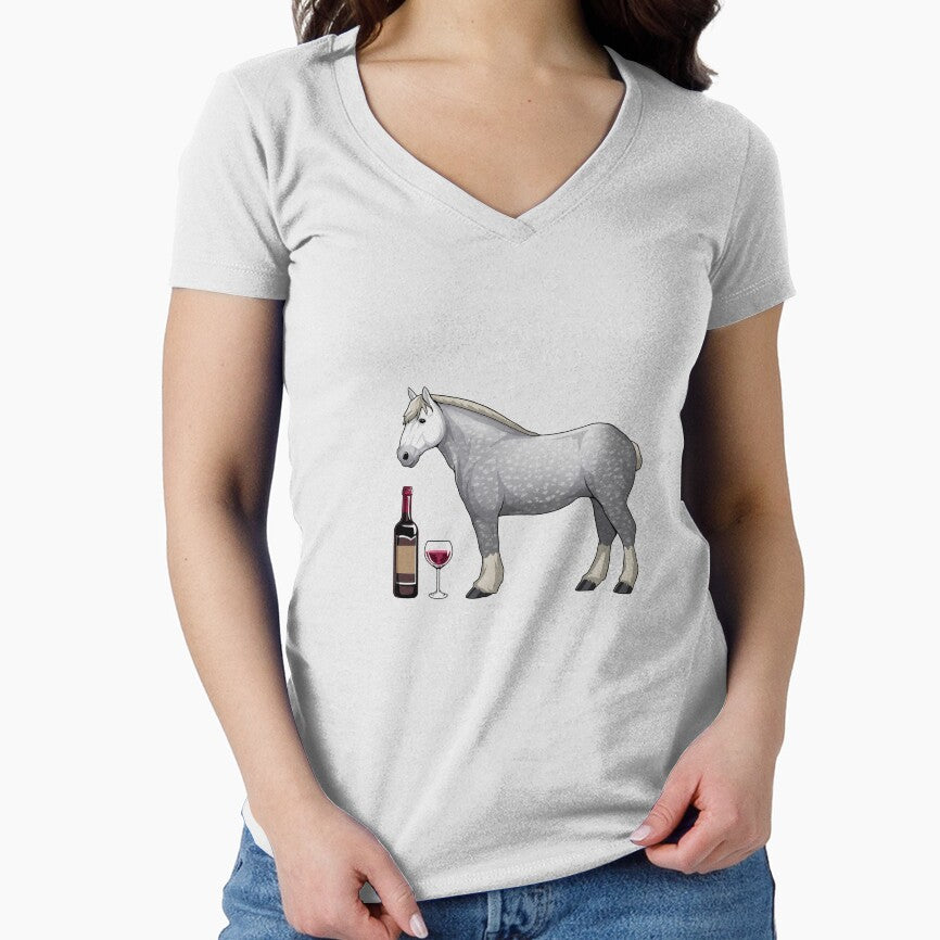 Percheron horse and wine funny horse by TeeDoozy