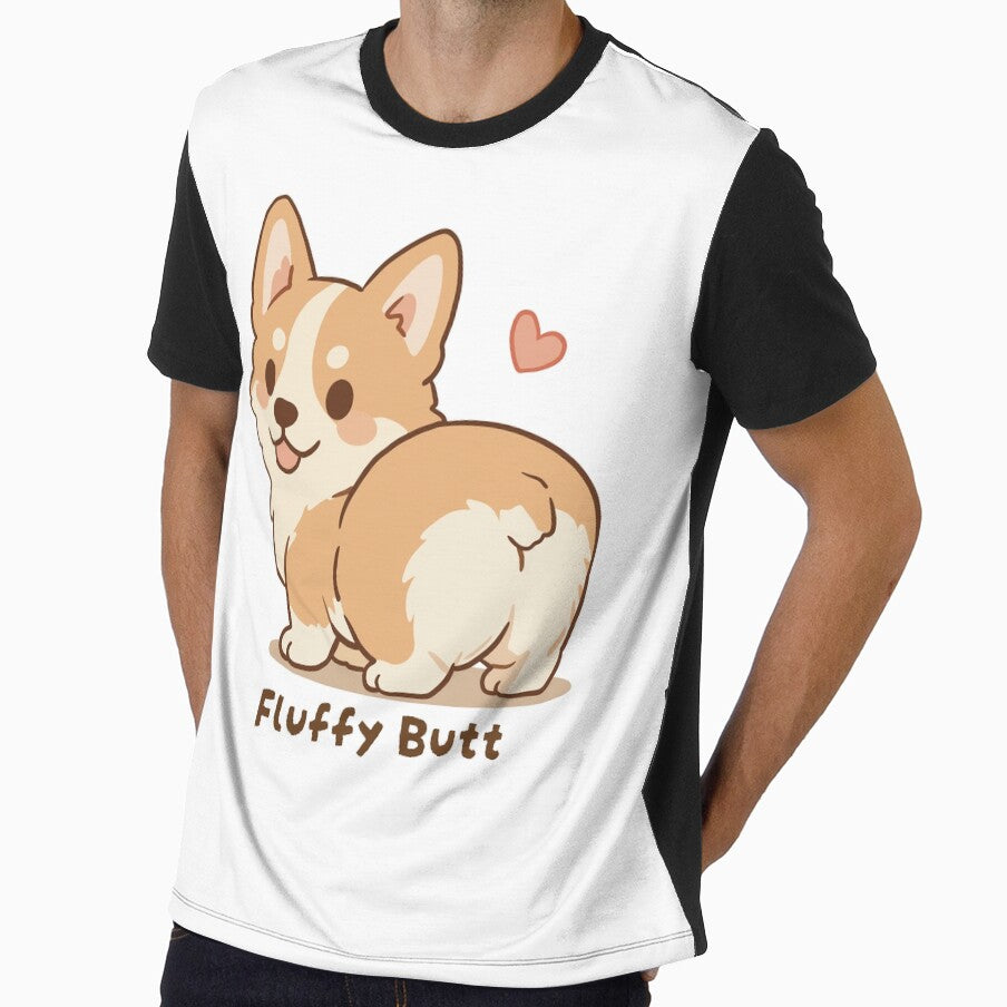 Corgi Fluffy Butt Cute Kawaii Puppy by MJ ART