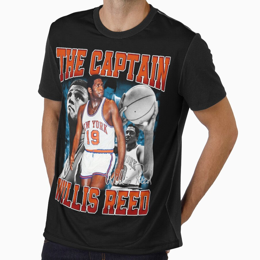 Willis Reed The Captain Basketball Legend Signature Vintage Retro 80s 90s Bootleg Rap Style by Jonas Homenick ⭐⭐⭐⭐⭐(316)