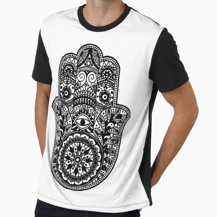 Black And White Hamsa by maryedenoa