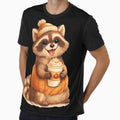 Raccoon Pumpkin Spice Latte Design | Cute Fall Trash Panda Tee by MOCH- ART