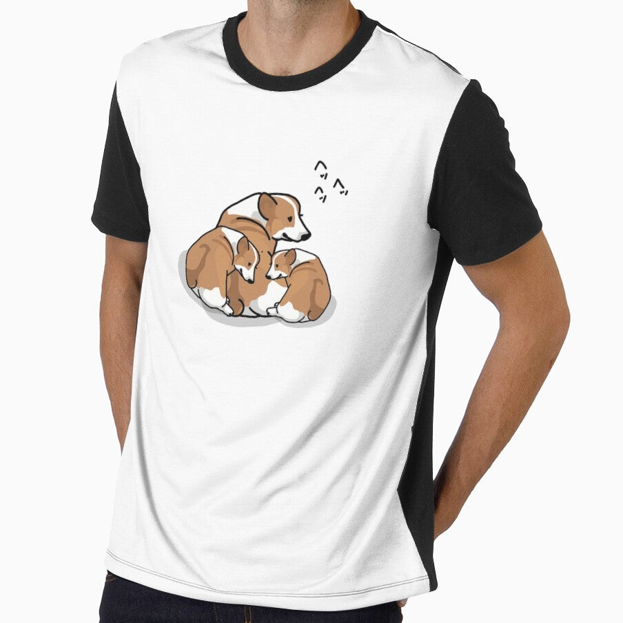 Kawaii Corgi puppies with their mama by Teepety Shop