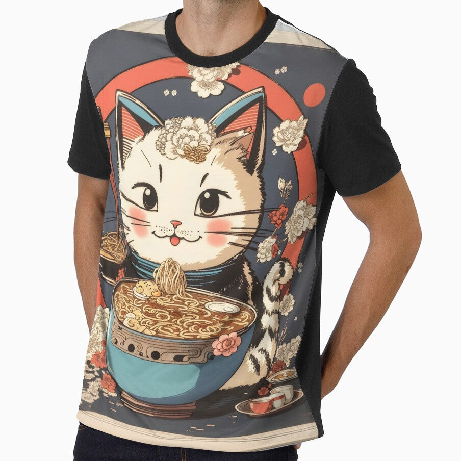 Kawaii vintage style japenese ramen cat - Noodle Neko Retro by Crealyssa