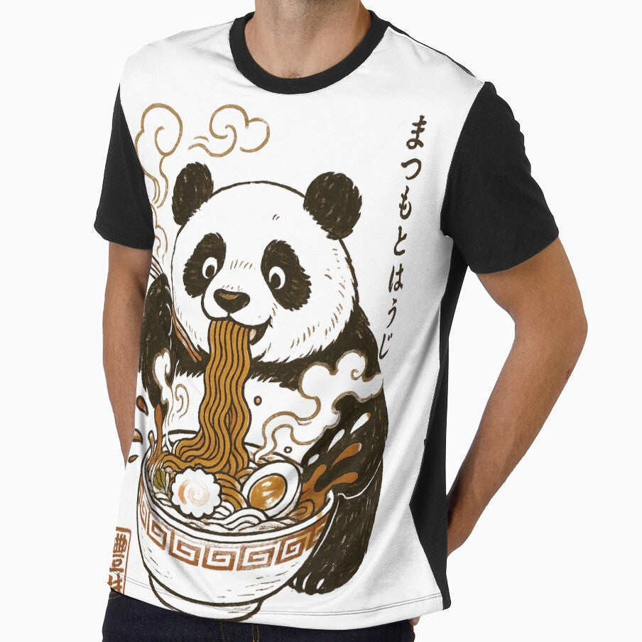 adorable Panda Eating Ramen art print, vintage japanese art, ukiyo-e inspired,  kawaii panda, noodle lover, japanese food art by StyledTDesigns