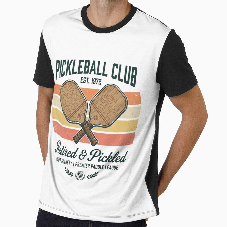 Retro Pickleball Club Retired & Pickled Vintage Paddle League Design by HERITAGE COURT