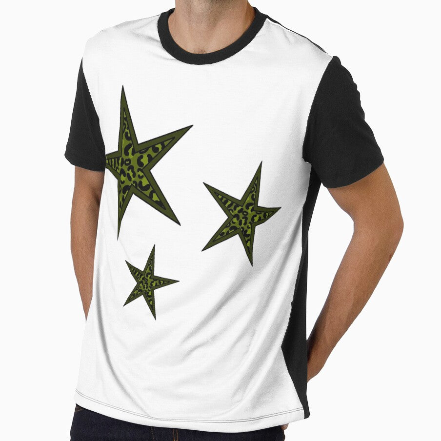 Green Leopard Print Aesthetic Star Stickers by clubrosie