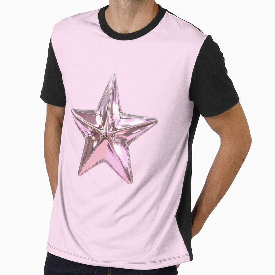Glossy Metallic Pink Star Art by jianina-alondra