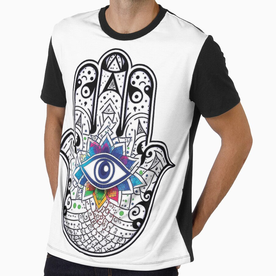 Hamsa Hand Evil Eye Jewish Amulet – Judaica Protection Symbol Against Bad Luck, Spiritual Good Luck Talisman & Sacred Hand Art by Gold Turtle  Lina