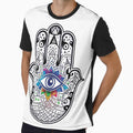 Hamsa Hand Evil Eye Jewish Amulet – Judaica Protection Symbol Against Bad Luck, Spiritual Good Luck Talisman & Sacred Hand Art by Gold Turtle  Lina