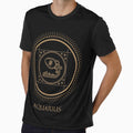 Aquarius Zodiac Symbol Black and Gold Art Print by Megan-Alice