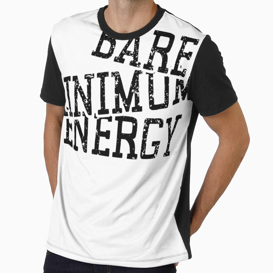 Bare Minimum Energy, distressed lazy quote, sarcastic burnout, introvert aesthetic, low effort mood, tired humor by RunningOnFumes